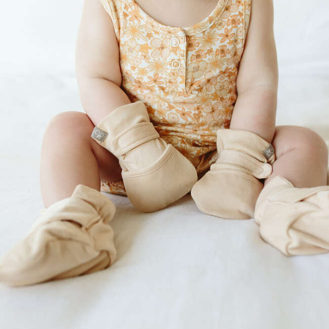 Viscose from Bamboo Organic Cotton Baby Mitts, Dune - Mitts - 3