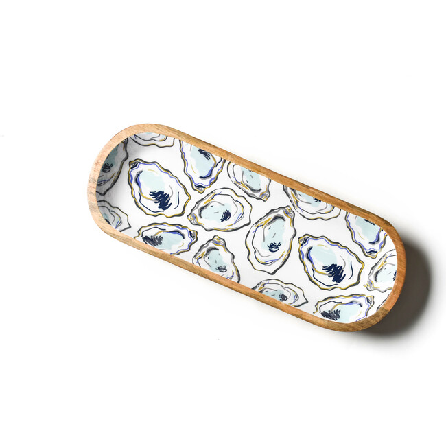Oyster Print Wood Dough Bowl