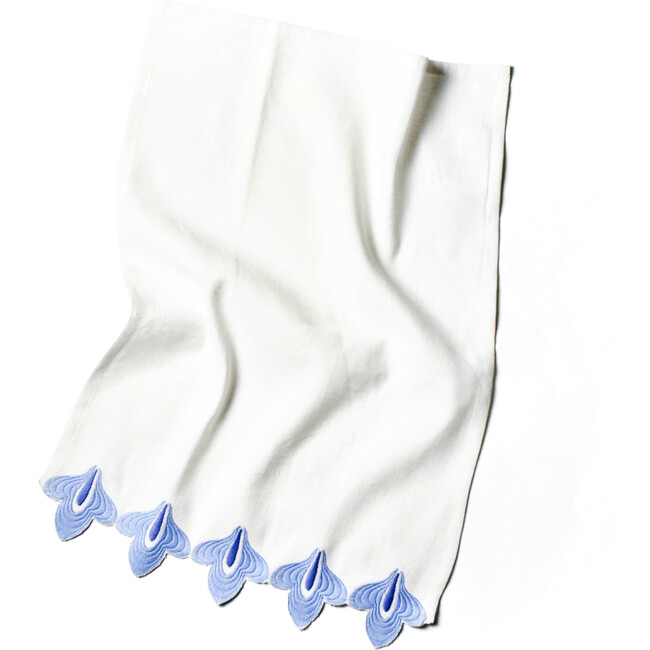 Iris Blue Sprout Trim Medium Hand Towel - Tabletop - 2