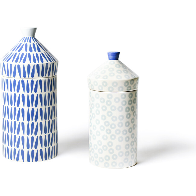 Iris Blue Canisters, Set of 2