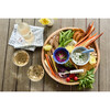 Iris Blue Drop Wood Handled Round Tray - Tabletop - 2