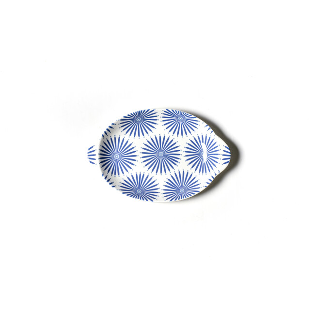 Iris Blue Burst Handled Oval Platter