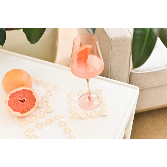 Blush Arabesque Trim Cocktail Napkins, Set of 4 - Tabletop - 2