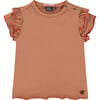 Double Lettuce Edge Sleeve T-Shirt, Amber - Tees - 1 - thumbnail