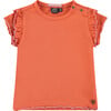 Double Lettuce Edge Sleeve T-Shirt, Grapefruit - Tees - 1 - thumbnail