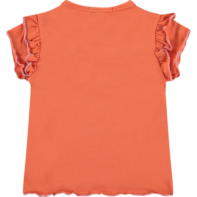 Double Lettuce Edge Sleeve T-Shirt, Grapefruit - Tees - 2