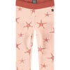 All-Over Starfish Graphic Print Contrast Waistband Leggings, Pink - Leggings - 1 - thumbnail