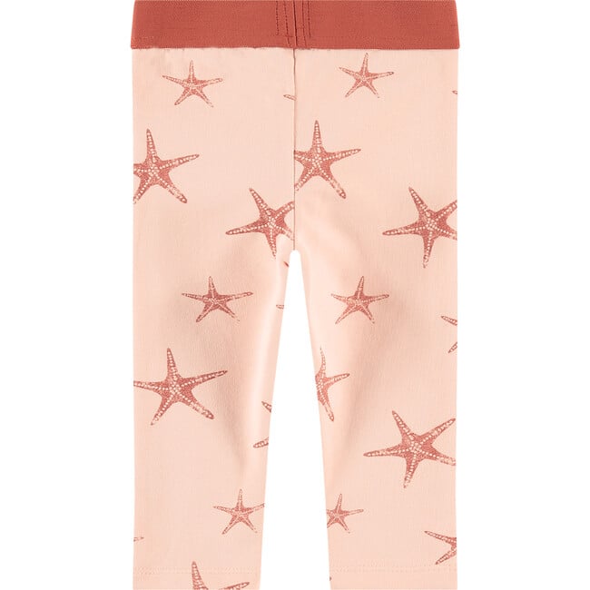 All-Over Starfish Graphic Print Contrast Waistband Leggings, Pink - Leggings - 2