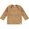 Long Sleeve Leaf Graphic Print Shirt, Curry - Sweatshirts - 1 - thumbnail