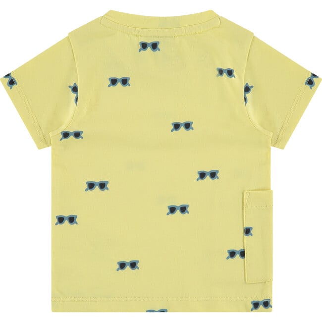 All-Over Sunglasses Graphic Print Enlarged Side Pocket T-Shirt, Citrus - Tees - 2