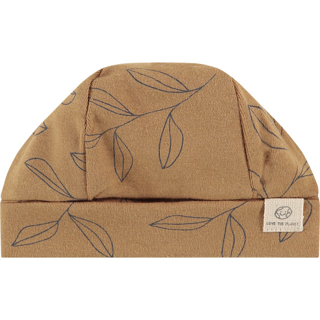 Leaf Graphic Print Hat, Curry
