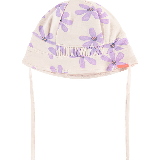 All-Over Floral Graphic Print Tie-String Hat, Soft Pink - Hats - 2