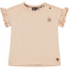 Flutter Sleeve Flower Graphic Print T-Shirt, Blush - Tees - 1 - thumbnail