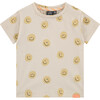 All Over Smiley Face Graphic Print T-Shirt, Chalk - Tees - 1 - thumbnail