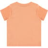 Crew Neck Shoulder Button Graphic Print T-Shirt, Neon Orange - Tees - 2