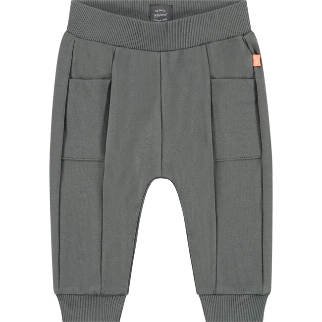 Ribbed Cuff Front Pocket Center Seam Sweatpants, Thyme