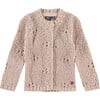 Knit Intricate Eyelet Cardigan, Blush - Cardigans - 1 - thumbnail