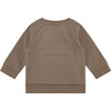 Crew Neck Long Sleeve Ribbed Cuff 'Smile' Graphic Print Sweatshirt, Brown - Sweatshirts - 2 - thumbnail