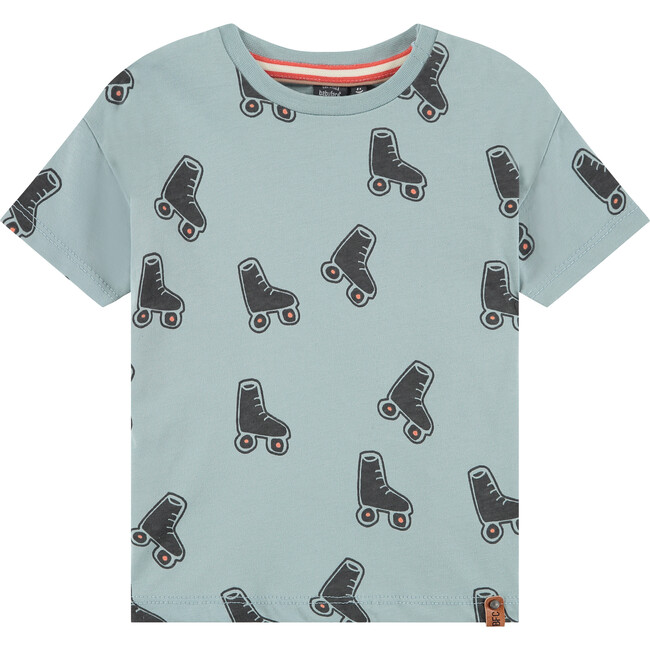 All-Over Rollerskate Graphic Print T-Shirt, Lake