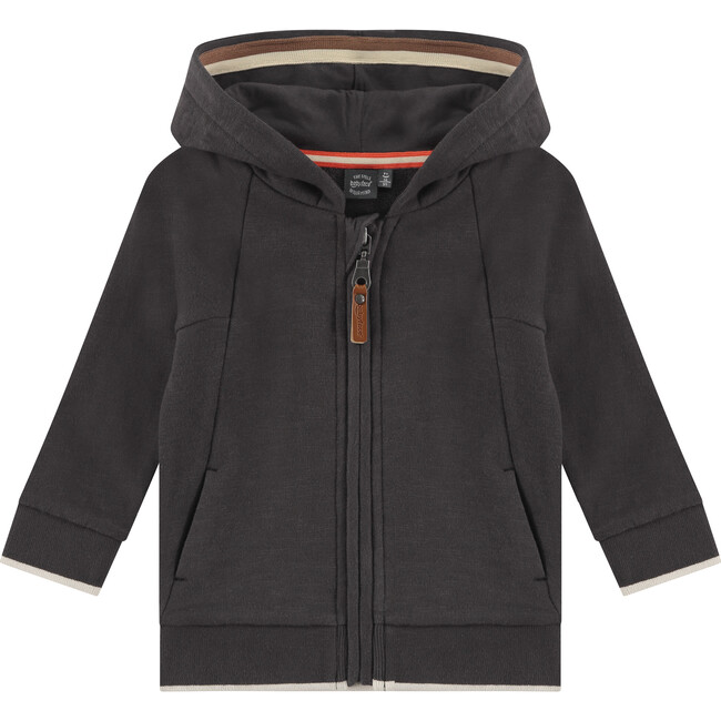 2-Pocket Front Zipped Hoodie, Antra