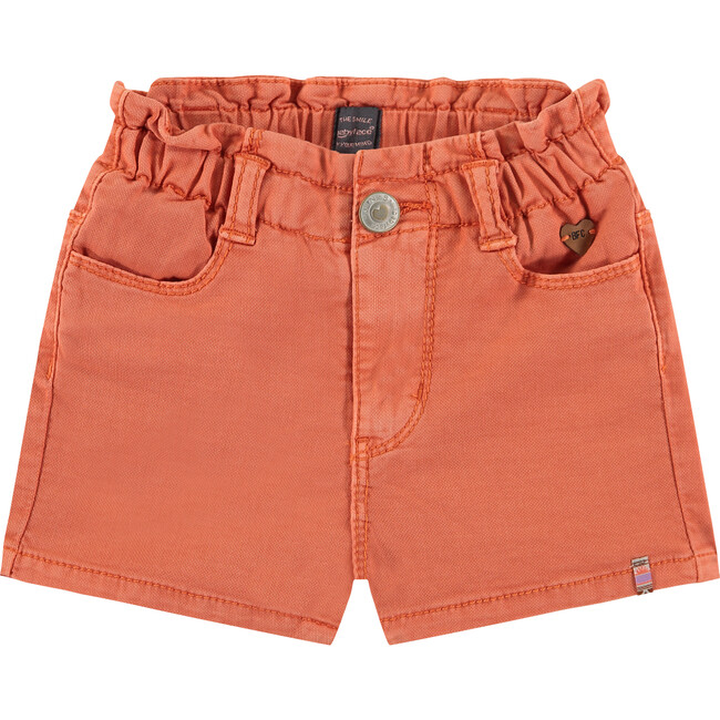 Paperbag Style Silhouette Wiast Shorts, Grapefruit