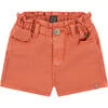 Paperbag Style Silhouette Wiast Shorts, Grapefruit - Shorts - 1 - thumbnail