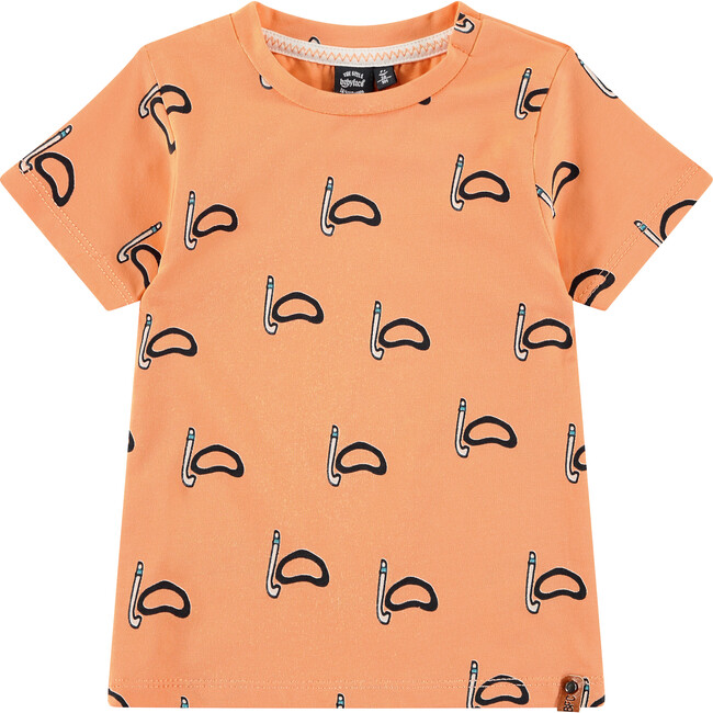 All-Over Snorkel Graphic T-Shirt, Neon Orange