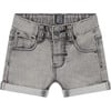 Soft Denim Shorts, Light Grey Denim - Shorts - 1 - thumbnail