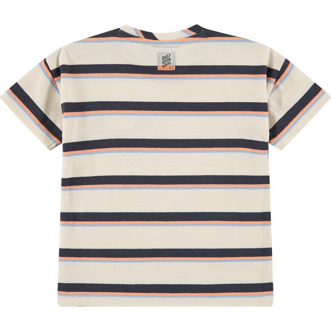 Multi Colored Stripe T-Shirt, Off White - Tees - 2