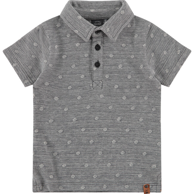 Short Sleeve 3-Buttoned Polo Shirt, Smoke