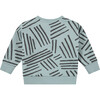 Crew Neck Abstract Stripe Graphic Print Sweatshirt, Lake - Sweatshirts - 2