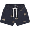All-Over Swimming Graphic Print Swim Trunks, Smoke - Swim Trunks - 1 - thumbnail