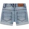 Light Wash Denim Shorts, Light Blue Denim - Shorts - 2