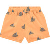 All-Over Swimming Graphic Print Swim Trunks, Neon Orange - Swim Trunks - 2