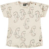 All-Over Seahorse Illustration Graphic Print T-Shirt, Ivory - Tees - 1 - thumbnail