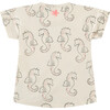 All-Over Seahorse Illustration Graphic Print T-Shirt, Ivory - Tees - 2