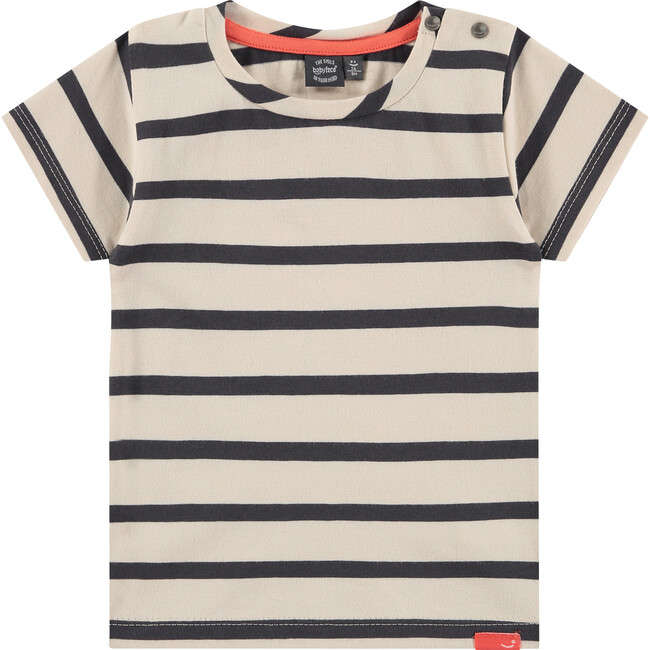 "You Are The Future" Graphic Print Striped T-Shirt, Chalk