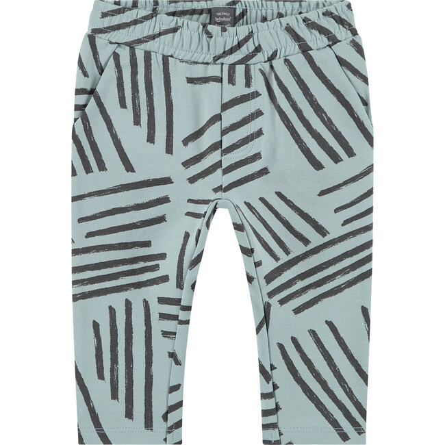 Crew Neck Abstract Stripe Graphic Sweatpants, Lake