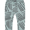 Crew Neck Abstract Stripe Graphic Sweatpants, Lake - Sweatpants - 1 - thumbnail