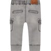 Cuffed Cargo Style Pocket Denim Joggers, Light Grey Denim, - Jeans - 2