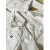"mini" Embroidered Denim Jacket, White And Rainbow - Denim Jackets - 3 - thumbnail