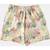 Baby Field Of Flowers Print Back Pocket Drawstring Swim Shorts, Multicolors - Swim Trunks - 2 - thumbnail