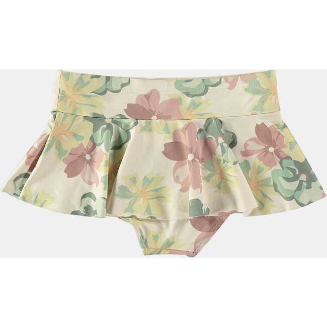 Field Of Flowers Print Ruffled Short Skirt Bikini Bottom, Multicolors - Two Pieces - 2