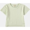 Baby Plain Crew Neck Short Sleeve T-Shirt, Light Green - T-Shirts - 2