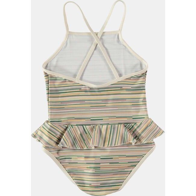 Striped Sleeveless Cross-Back Strap Swimsuit, Multicolors - One Pieces - 2