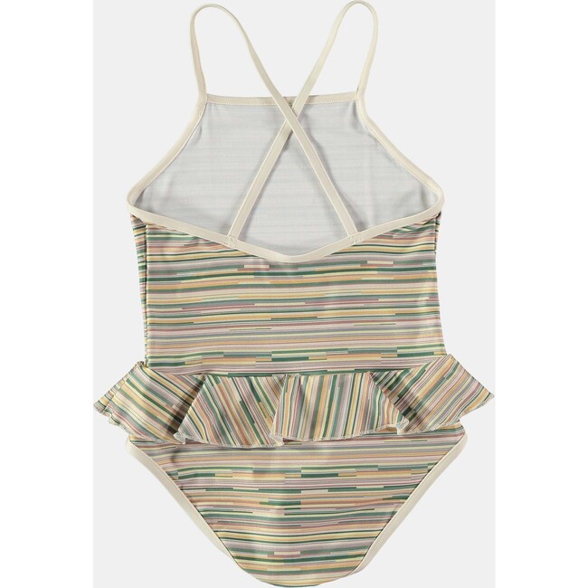 Baby Striped Sleeveless Cross-Back Strap Swimsuit, Multicolors - One Pieces - 2