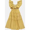 Butterfly Knitted Cross Back Long Dress, Yellow - Dresses - 2