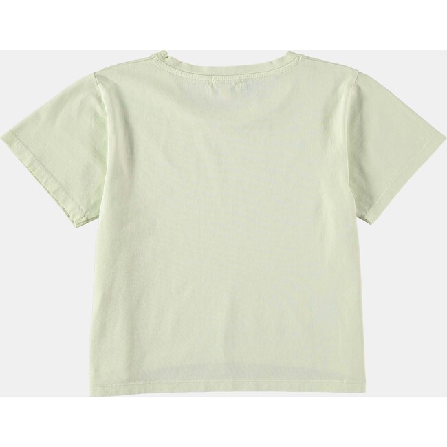 Cropped Round Neck Short Sleeve T-Shirt, Light Green - T-Shirts - 2