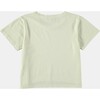 Cropped Round Neck Short Sleeve T-Shirt, Light Green - T-Shirts - 2