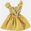 Baby Butterfly Knitted Ruffled Sleeve Cross-Back Strap Blouse, Yellow - Blouses - 2